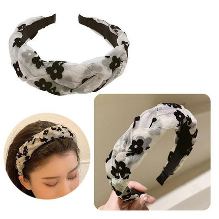Non-slip braid Hair Accessories Hair Hoop Bands Women Girl Flower Headband Party - Aimall