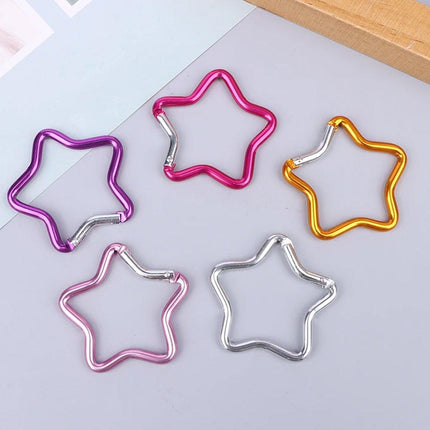 30PCS Colourful Star Carabiner Clips Aluminum Alloy Quick Hook for Bags Keys