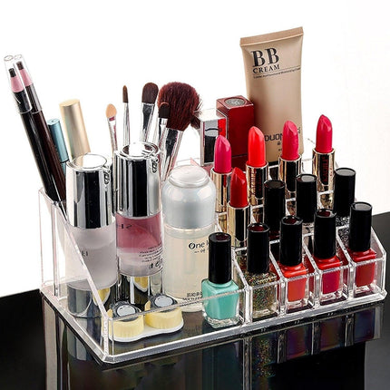 Desktop Transparent Storage Organizer Box Multi-Compartment Display Rack Holder