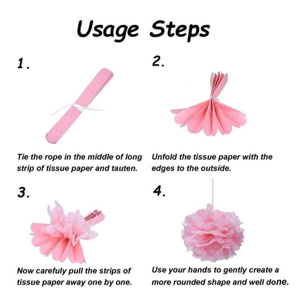 18PCS Pink Spiral Hanging Paper Flower Balls Birthday Party Decoration