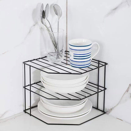Iron Kitchen Seasoning Rack Kitchenware Storage Shelf Desktop Organizer Home