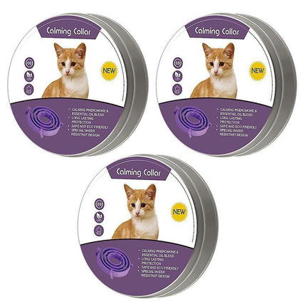 3/6PCS 38cm Pet Calming Collar Adjustable Anti-anxiety for Cats Dogs Stress Reduction - Aimall