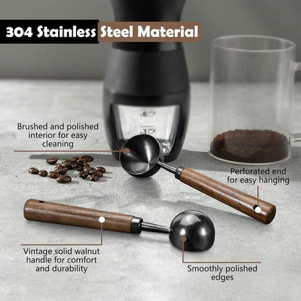 2pcs Walnut Coffee Measuring Spoon Long Handle Baking Milk Powder Spoon Set