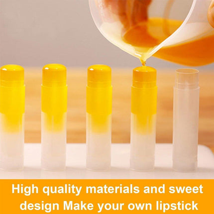 50pcs Lip Glaze Tubes Round Refillable PP Material Lip Balm Containers Red Tube
