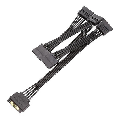 15 Pin SATA Power Y-Splitter Cable Adapter Extension 1 Male to 5 Female For HDD - Aimall