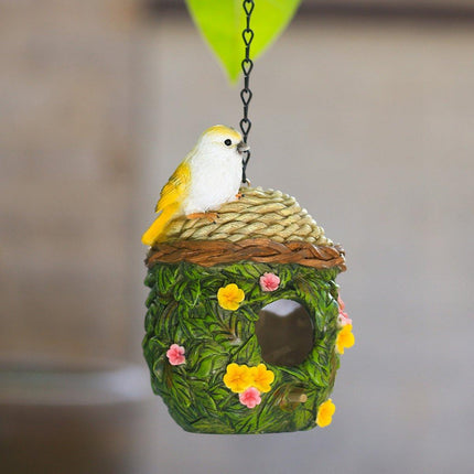 Resin Hanging Birdhouse Outdoor Garden Birdhouse for Birds Wild Birds Nesting