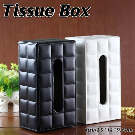 Leather Tissue Box Holder Rectangular Tissue Dispenser for Living Room Home