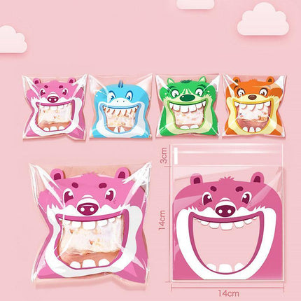 500 Pack Self Adhesive Cookie Packaging Bags Vibrant Designs OPP Material