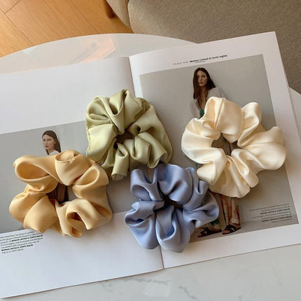 Large Scrunchies Silk Satin Elastic Hair Hair Bands Rope Tie Ponytail Accessory - Aimall