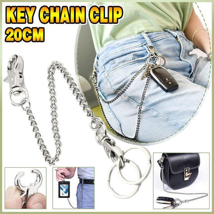 Silver Mental Key Chain Clip Pants Jeans Hip hop Biker Wallet Chain Belt Jewelry - Aimall