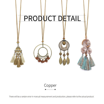 Long Bohemian Necklace Romantic SU Pendant Retro National Style Collars Jewelry