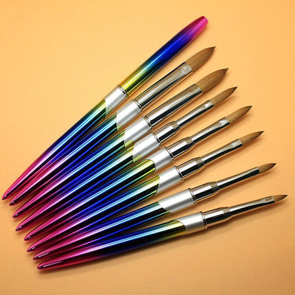 Kolinsky Acrylic Nail Art Brush Manicure Powder Professional Tools Size #2-18 - Aimall