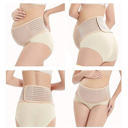 Pregnancy Belly Band Breathable Maternity Belt Back Pelvic Support Beige - Aimall