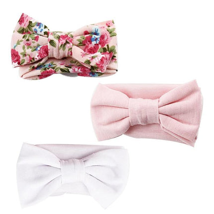 3PCS/Set Baby Girl Infant Toddler Headband Wrap Top Knot Soft Single Bow Turban - Aimall