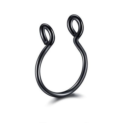 0.8MM High Quality Thin Septum Fake Nose Clip Ring Stud No Piercing 5Colours 0.8*10MM - Aimall