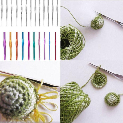 50PCS Hooks Set Crochet Sewing Tools Knitting Needles Aluminum DIY Weave Craft - Aimall