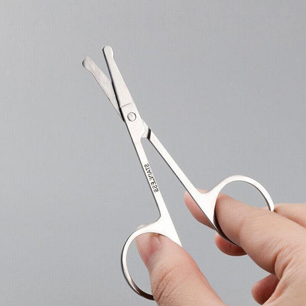 Korean Made Nose Hair Remover Stainless Steel Scissors Trimmer Safety Clipper - Aimall