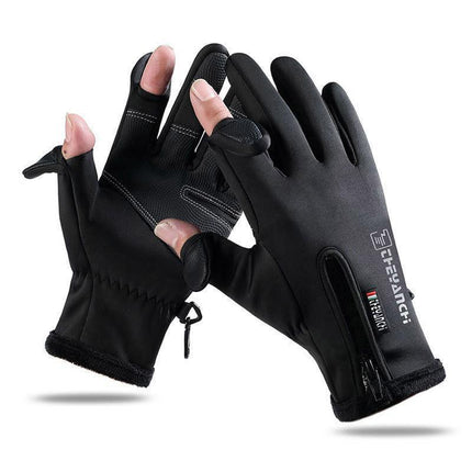 Winter Gloves Waterproof Thermal Touch Screen Thermal Windproof Warm Grey - Aimall