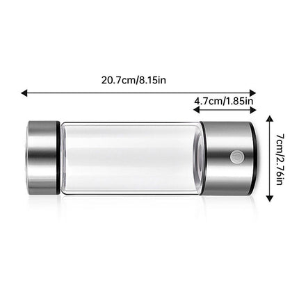 420ml Hydrogen Water Generator Bottle USB Rechargeable Borosilicate Glass