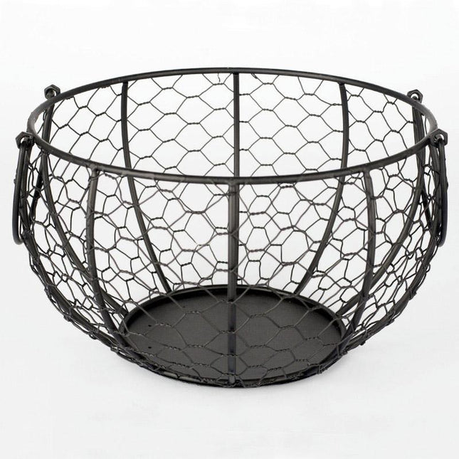 Egg Basket Fruit Storage Basket Blue Iron Basket Home Sundries Organiser Holder