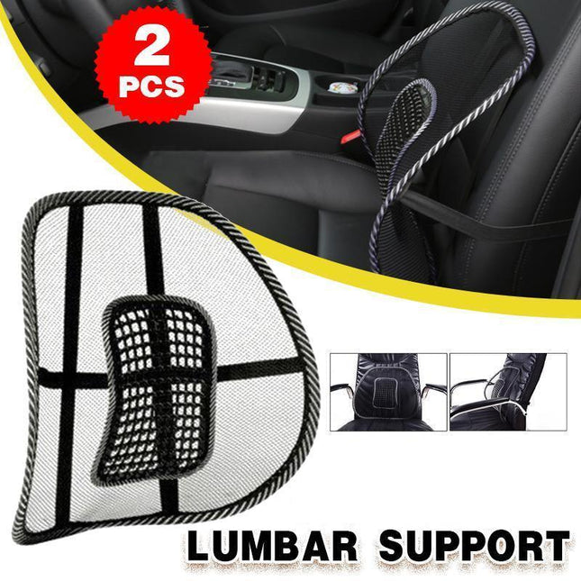 2x Mesh Lumbar Back Support for Office Home Car Seat Chair Truck Pillow Cushion - Aimall