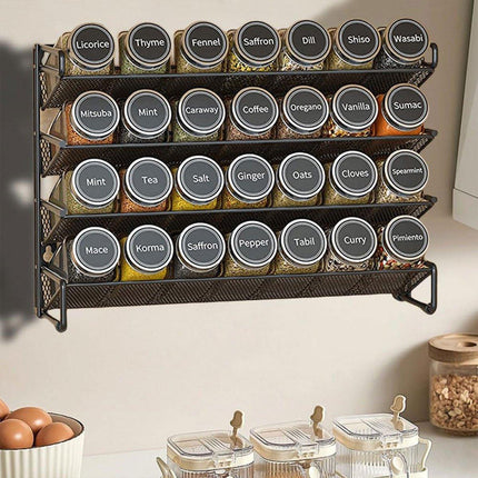 Black Four Tier Kitchen Shelf Organizer Storage Rack for Home Organization Use