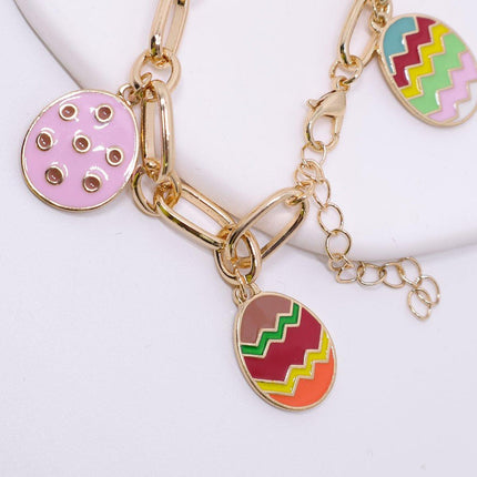 Easter Egg Chicken Bracelet Charm Fashion Jewelry for Women Spring Holiday Gift