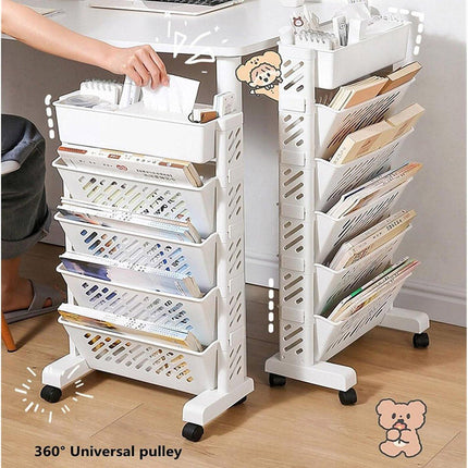 Home Removable Bookshelf Organizer Storage Shelf Beside Desk Adjustable Rack
