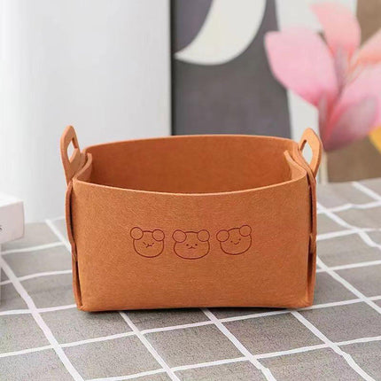 2pcs Felt Storage Basket Foldable Large Bear Basket Car Boot Basket for Dirty
