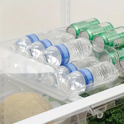 Clear Plastic Beverage Organizer Fridge Storage Shelf Holder for Kitchen Pantry