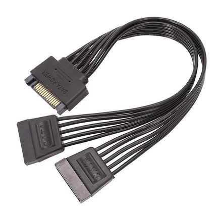15 Pin SATA Power Y-Splitter Cable Adapter Extension 1 Male to 2 Female for HDD - Aimall