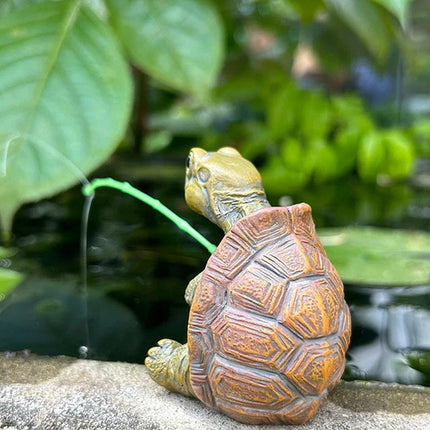 Fishing Turtle Ornament Cute Outdoor Patio Pool Decoration for Garden Balcony