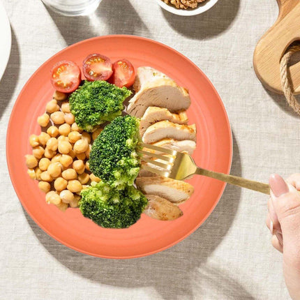 16Pcs Wheat Straw Dinnerware Serving Set Unbreakable Tableware Plates Microwave
