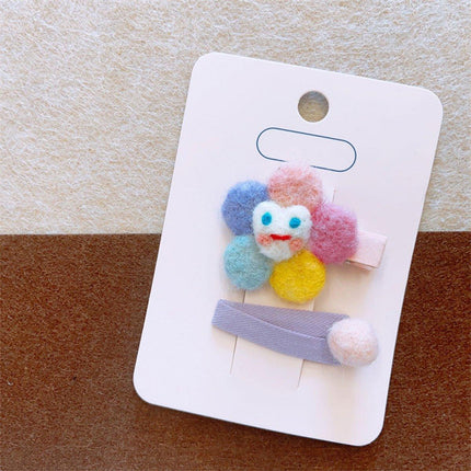 Cute Rainbow Moon Hairpin with Fabric Felt Ball Fashion Hair Accessories Gift