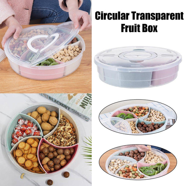 Transparent Round Fruit Plate Living Room House Plastic Serving Tray Organizer