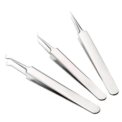 Curved Blackhead Acne Clip Needle Tweezers Pimple Popper Extractor Remover Clean - Aimall