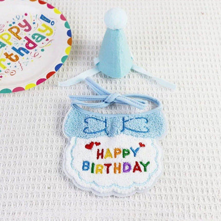 Pet Birthday Dog Cat Bib Scarf Hat Accessory Dogs Cats Celebration
