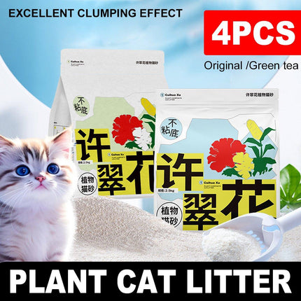 4pcs Cat Litter with Baking Soda Plant Clumping Odor Control for Cat