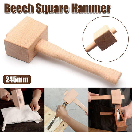 DIY Leather Craft Tools Square Solid Wood Hammer Mallet for Leatherworking