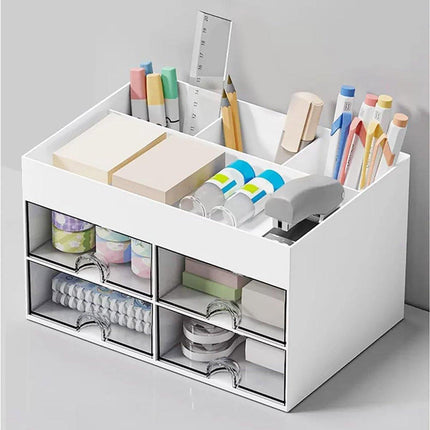 Large Capacity Pen Storage Box Desktop Organizer Multi-functional Stationery Box