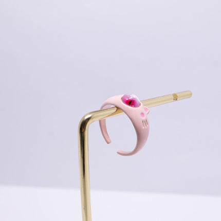 Pink Little Monster Open Ring Women's Cute Celebrant Sweet Ring