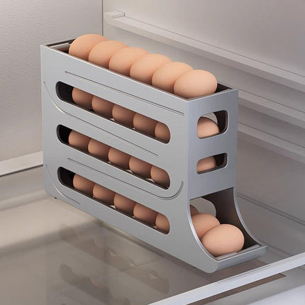 Automatic Scrolling Egg Holder 2/4-Tier Storage Box Container for Refrigerator