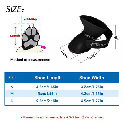 4pcs Cartoon Boots Pet Rain Shoes Waterproof Non-Slip Wear-Resistant Dog Shoes