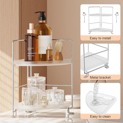 2 Tier Countertop Shelf Organizer Storage Rack for Kitchen Bathroom and Office