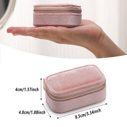 Velvet Mini Travel Jewelry Storage Box Portable Organizer Ring Earring Holder