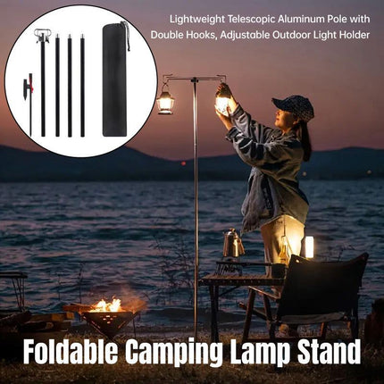 Outdoor Camping Light Stand Portable Camp Lighting Pole Adjustable Stand for Use