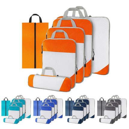 6pcs Mesh Visible Travel Storage Set Waterproof Nylon Compressible Storage Bags