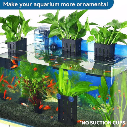 Hydroponic Plant Storage Rack Fish Tank Decoration Square Aquarium Basket Holder