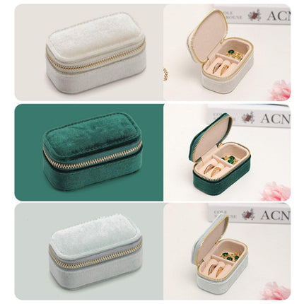 Velvet Mini Travel Jewelry Storage Box Portable Organizer Ring Earring Holder