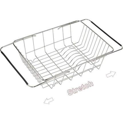 Stainless Steel Sink Draining Basket Telescopic Dish Rack Kitchen Storage Holder